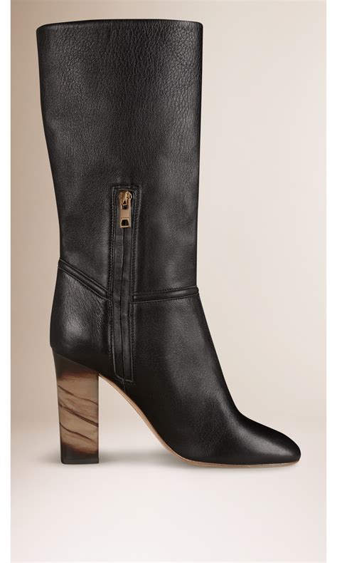 womens burberry midcalf boots black|Burberry mid.